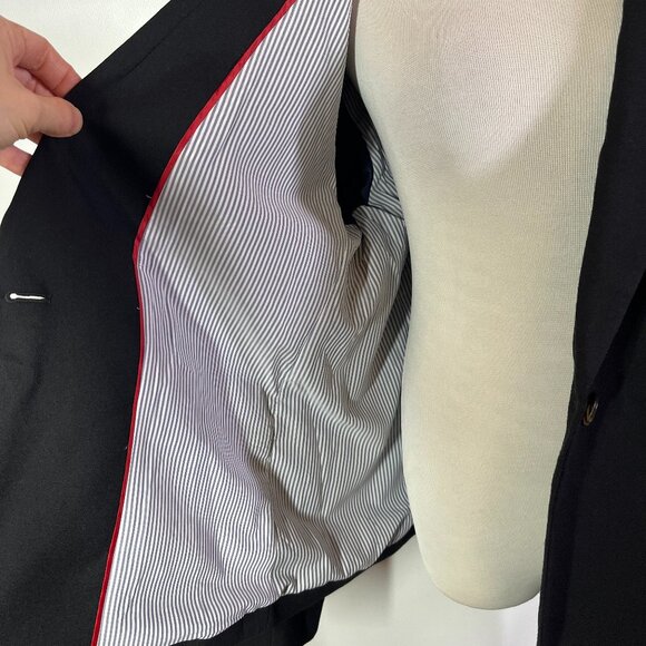 J. Crew Size 18 Parke Blazer Jacket Black Wool Lined - Picture 3 of 13